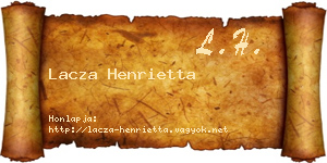 Lacza Henrietta névjegykártya